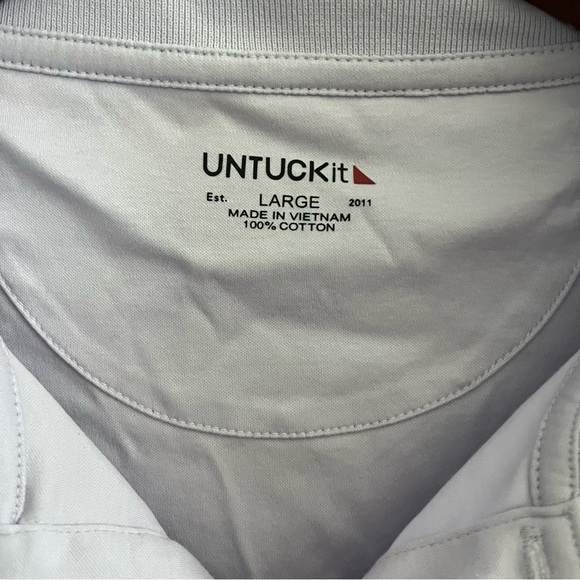 Untuckit Damaschino Light Purple Lavender Polo 100% Cotton Golf Casual Read L - Picture 3 of 8